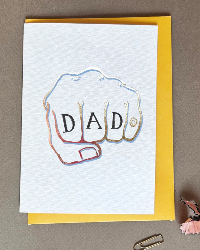 FP3723-Poet and Painter-Dad Fistbump-Card-Tattoo