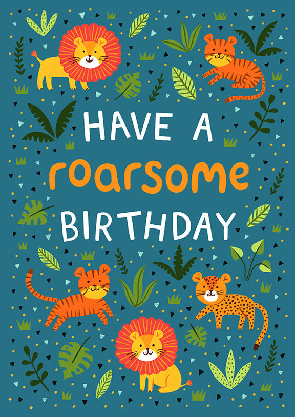 BY009-Pear Tree Press-Roarsome Birthday-Card-Kids Birthday