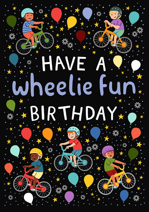 BY016-Pear Tree Press-Wheelie Birthday-Card-Kids Birthday