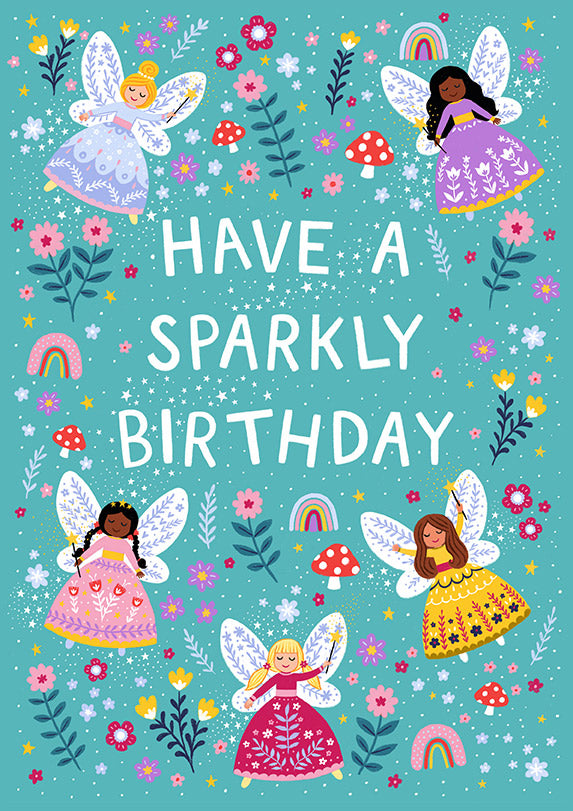 GRL011-Pear Tree Press-Sparkly Birthday-Card-Kids Birthday