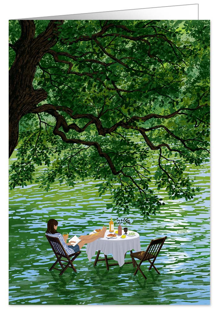2251-Quire-Reading In Summer Time Under A Tree-Card-Hearfelt