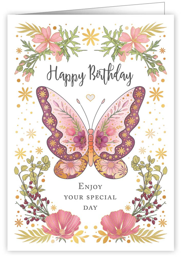 4106-Quire-Butterfly Flowers-Card-Mac Classic