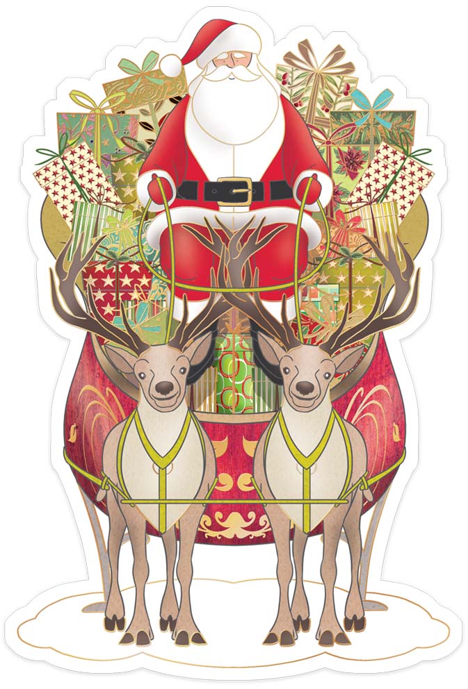 8388-Quire-Santa (3 Designs X3 Hangers)-Xmas Partyware-Bunting