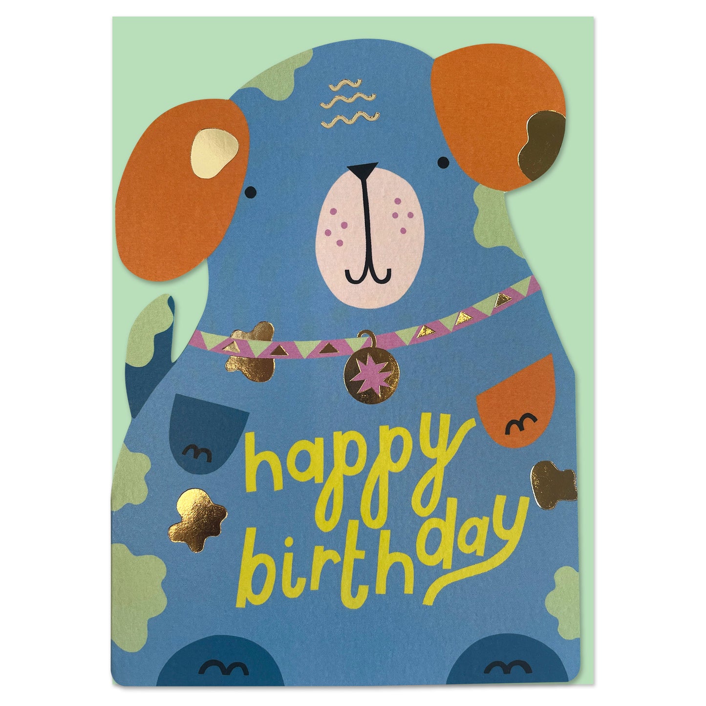 BRS002-Raspberry Blossom-Happy Birthday Dog-Card-Brightside