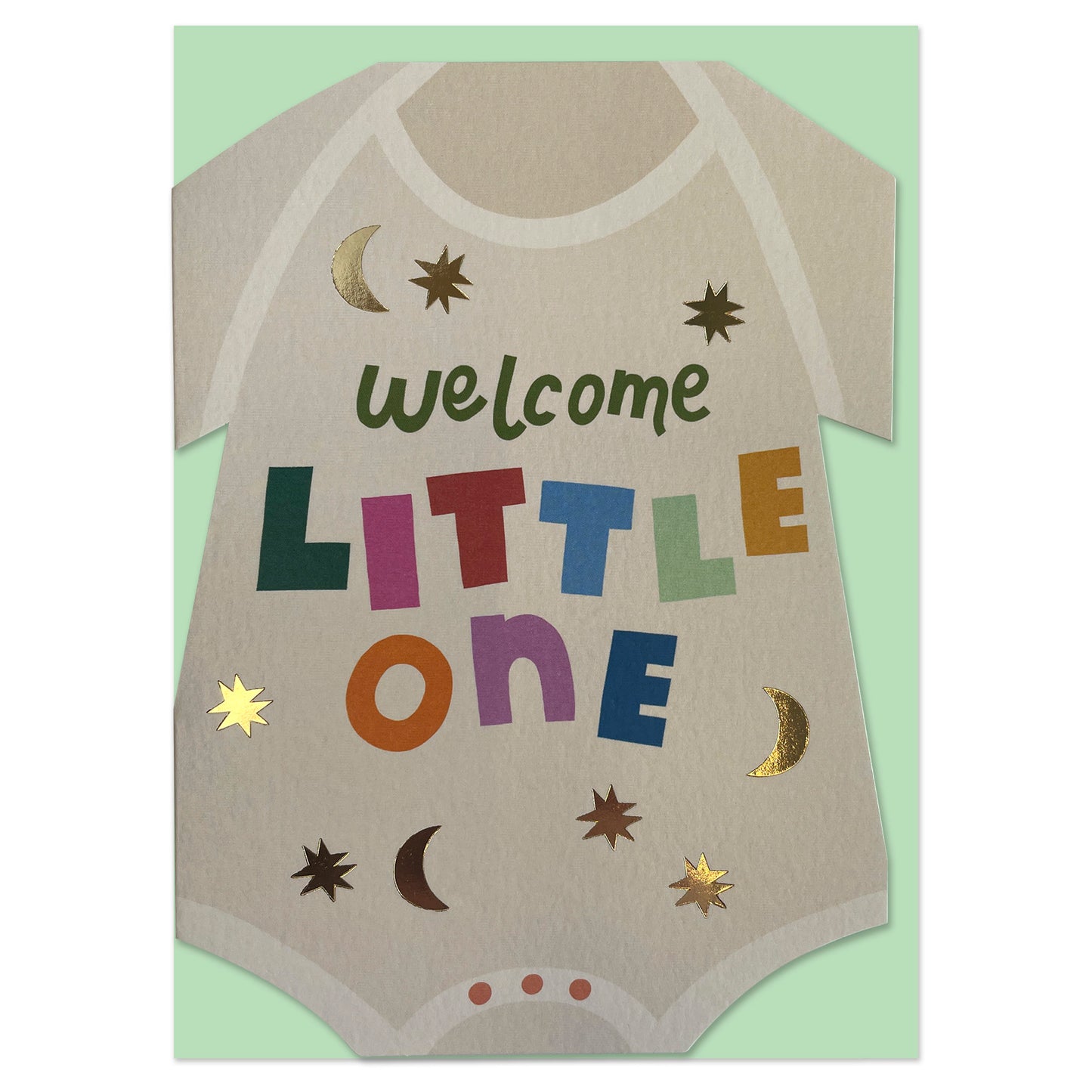 BRS007-Raspberry Blossom-Welcome Little One Baby Grow-Card-Brightside