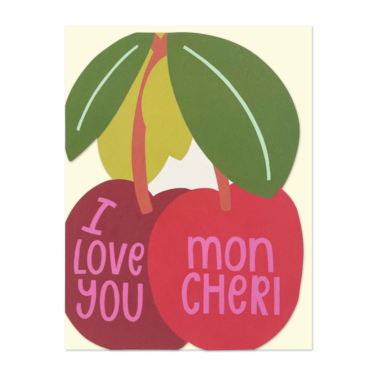 LIJ091-Raspberry Blossom-I Love You Mon Cheri-Card-Little Joys