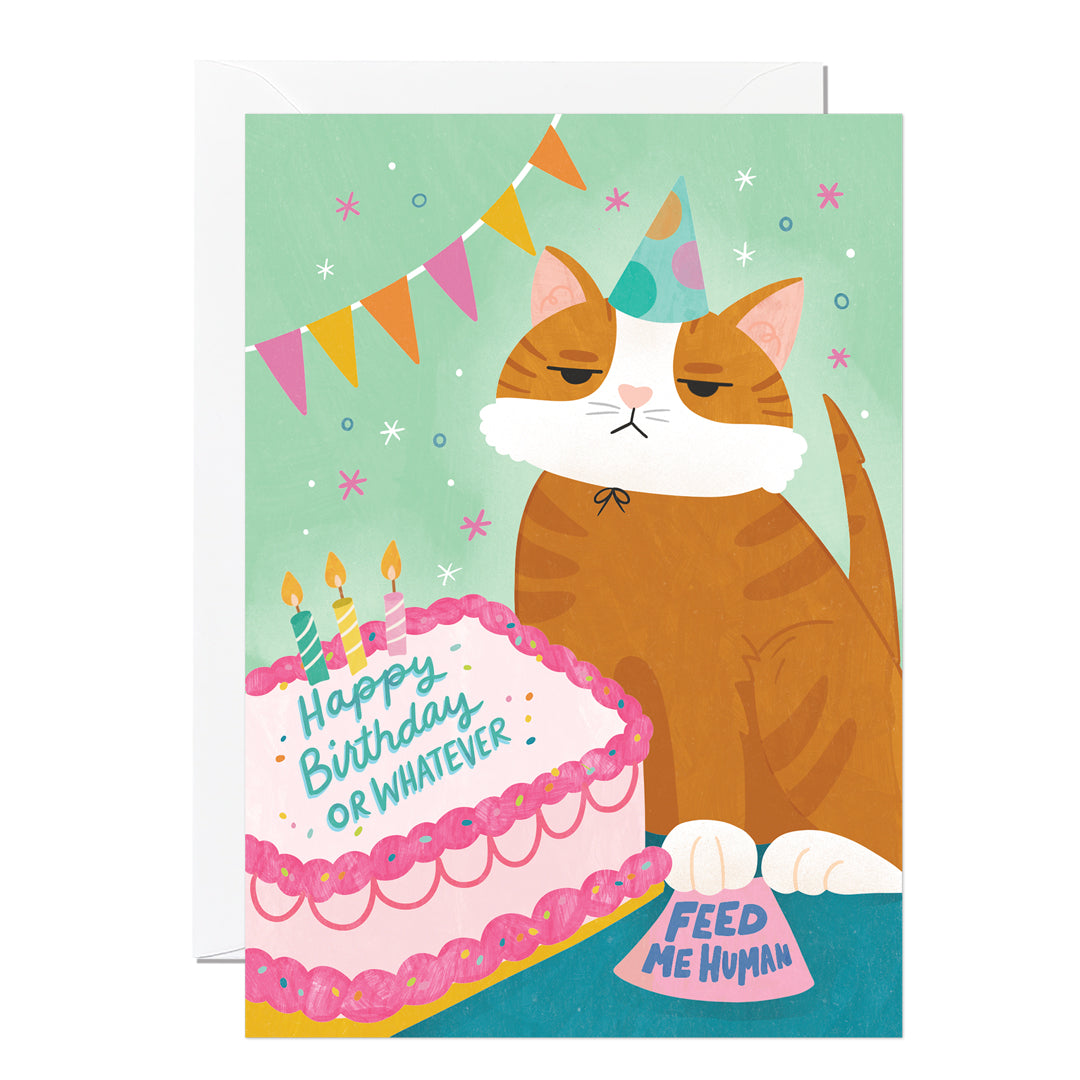 C337-Ricicle Cards-Birthday Cat Cake-Card-Ashley Dugan