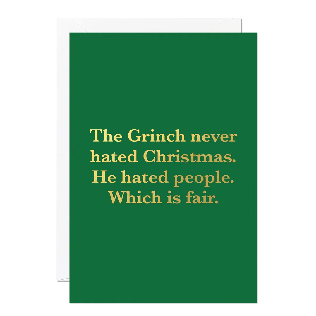 C358-Ricicle Cards-Christmas Grinch-Xmas Card-Whimsical Christmas