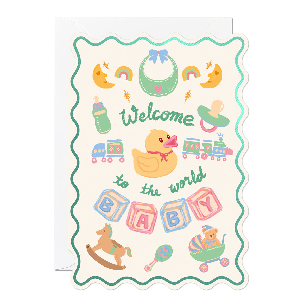 C391-Ricicle Cards-Welcome To The World Baby-Card-Vivianne Lack