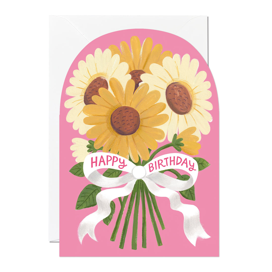 C394-Ricicle Cards-Sunflowers Birthday-Card-Jacqui Lee