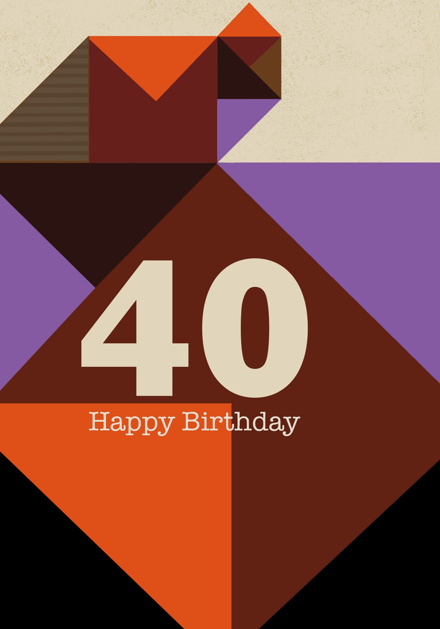 GF005-Rocket68-Age 40 Birthday Bold Geometric-Card-Graphic Form