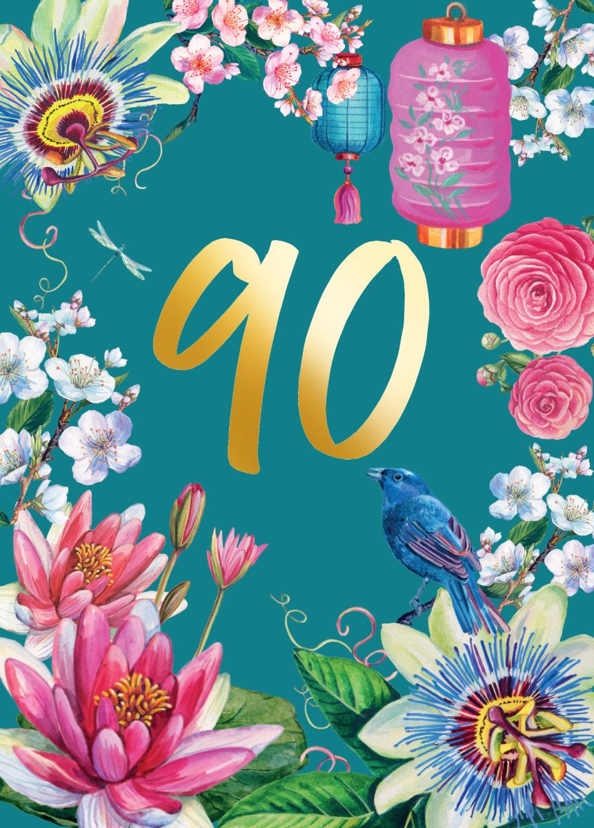 KIM022-Rocket68-90Th Birthday-Card-Kimono