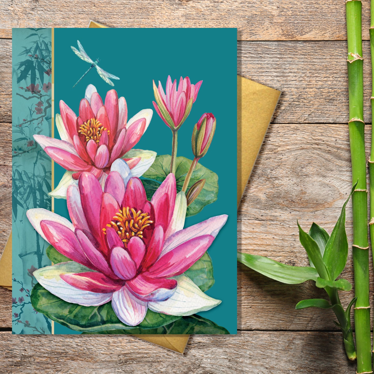 KIM025-Rocket68-Pink Lillies-Card-Kimono