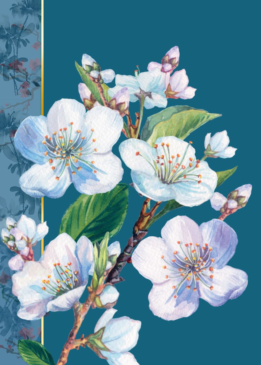 KIM028-Rocket68-White Blossom-Card-Kimono