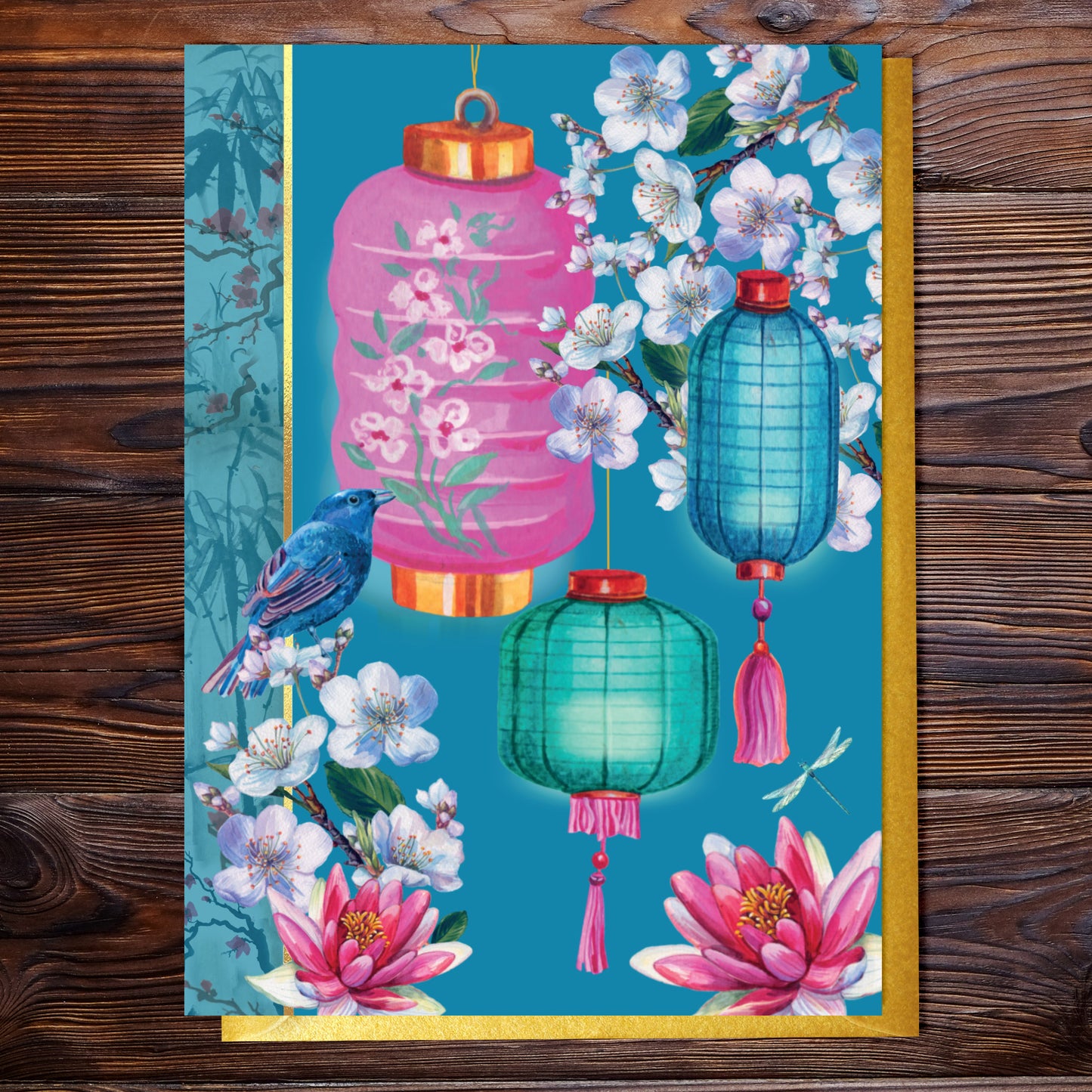 KIM035-Rocket68-Lanterns & Blossom-Card-Kimono