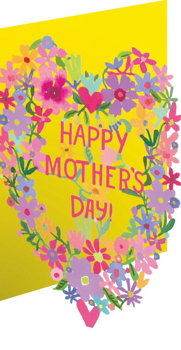 GC2461M-Roger La B-Mother'S Day Floral Heart-Card-Lasercut