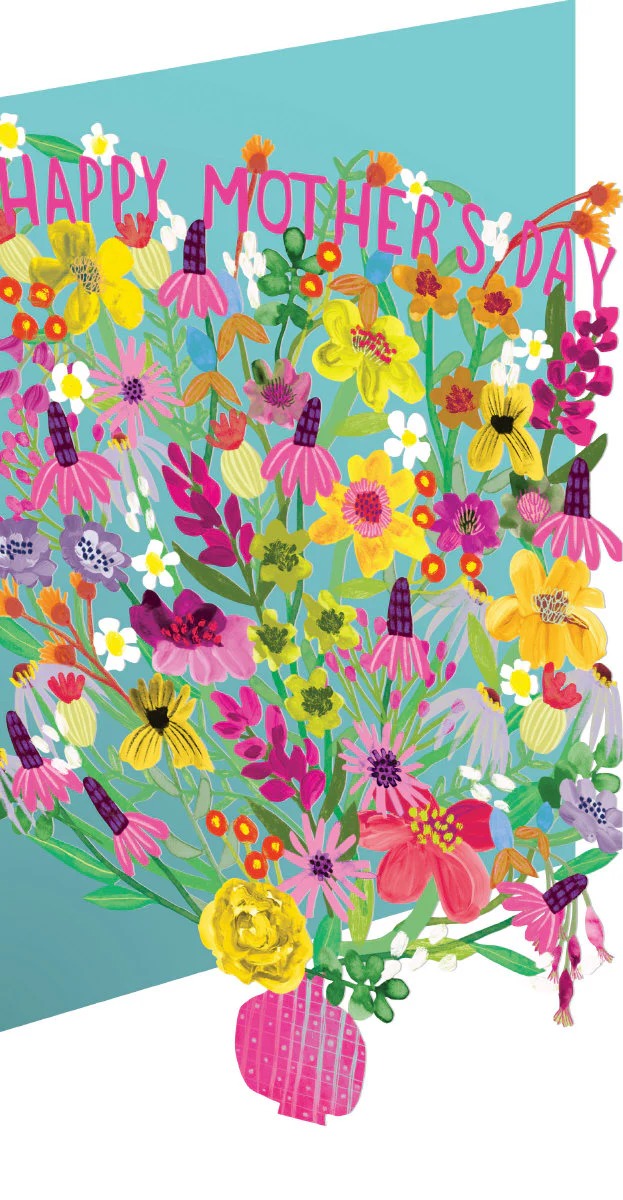 GC2462M-Roger La B-Vase Of Blooms Mother'S Day-Card-Lasercut