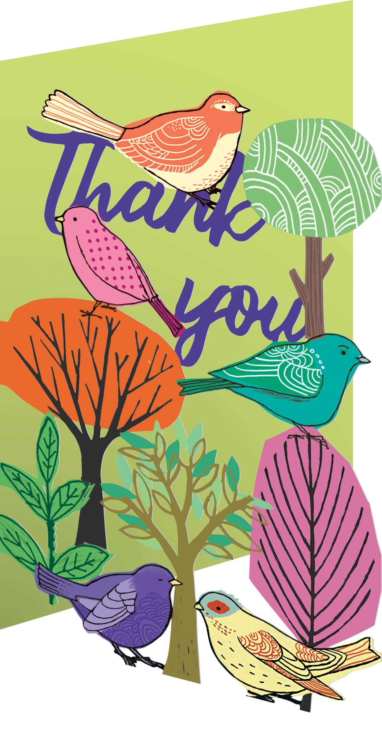 GC2476-Roger La B-Modern Birds Lasercut Card Single-Card-Lasercut