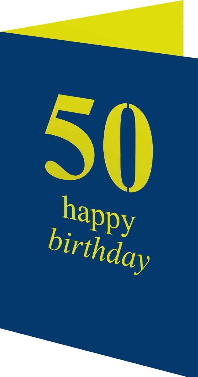 GCN486-Roger La B-50Th Birthday Petite Lasercut Card-Card-Petite Lasercut Card