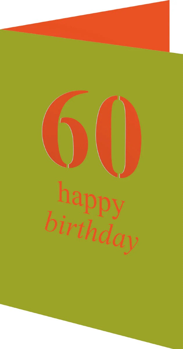 GCN487-Roger La B-60Th Birthday Petite Lasercut Card-Card-Petite Lasercut Card