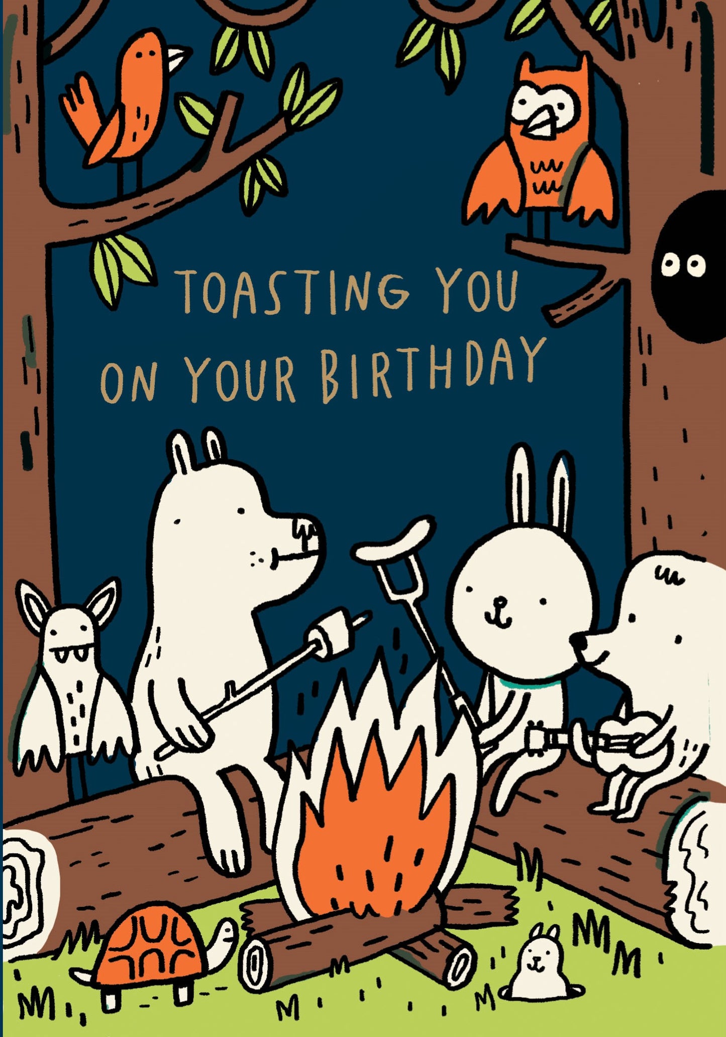 GCN497-Roger La B-Birthday Toast Petite Card-Card-Petite Card