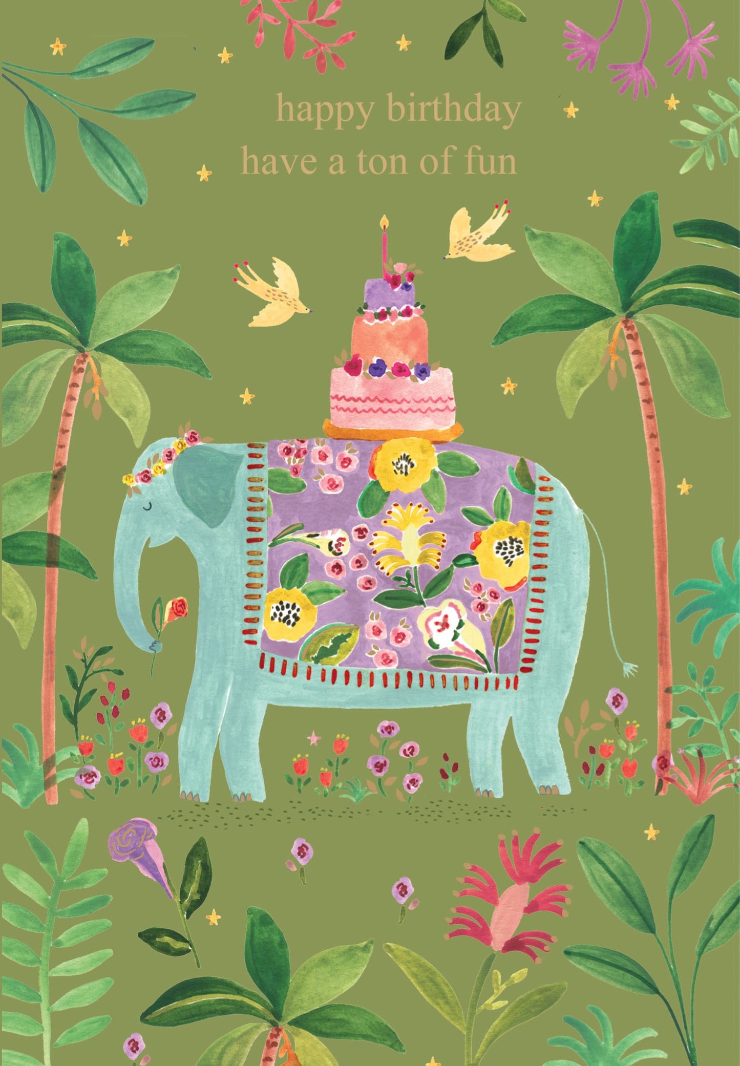GCN501-Roger La B-Birthday Elephant Petite Card-Card-Petite Card