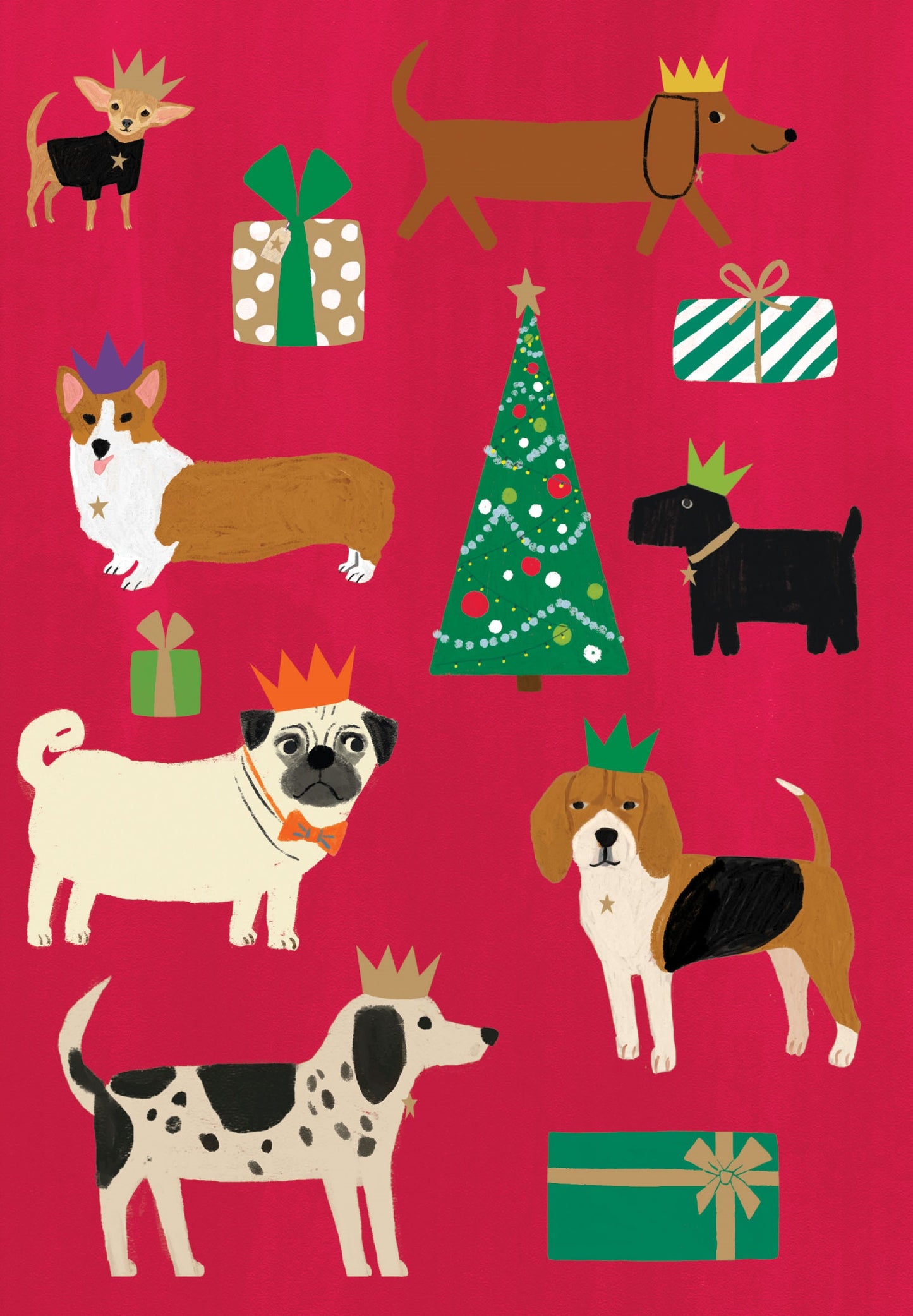 GCX1067-Roger La B-Chouchou Chien Greeting Card Single-Xmas Card-Standard Card