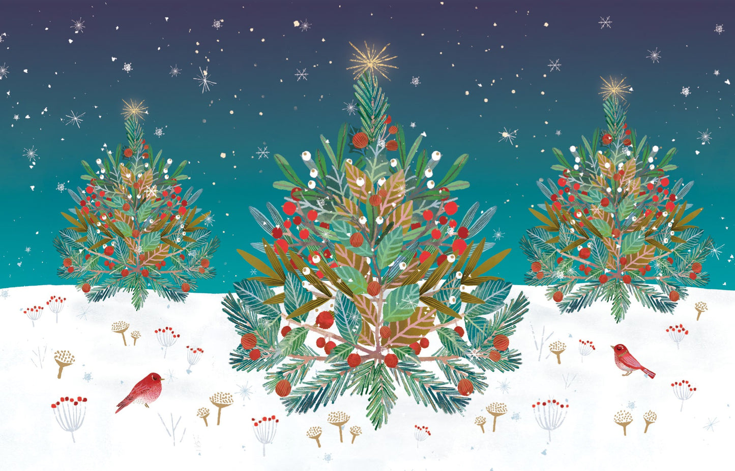 NSX833-Roger La B-Snowy Sanctuary -8 Kraft Pack-Xmas Card Pack