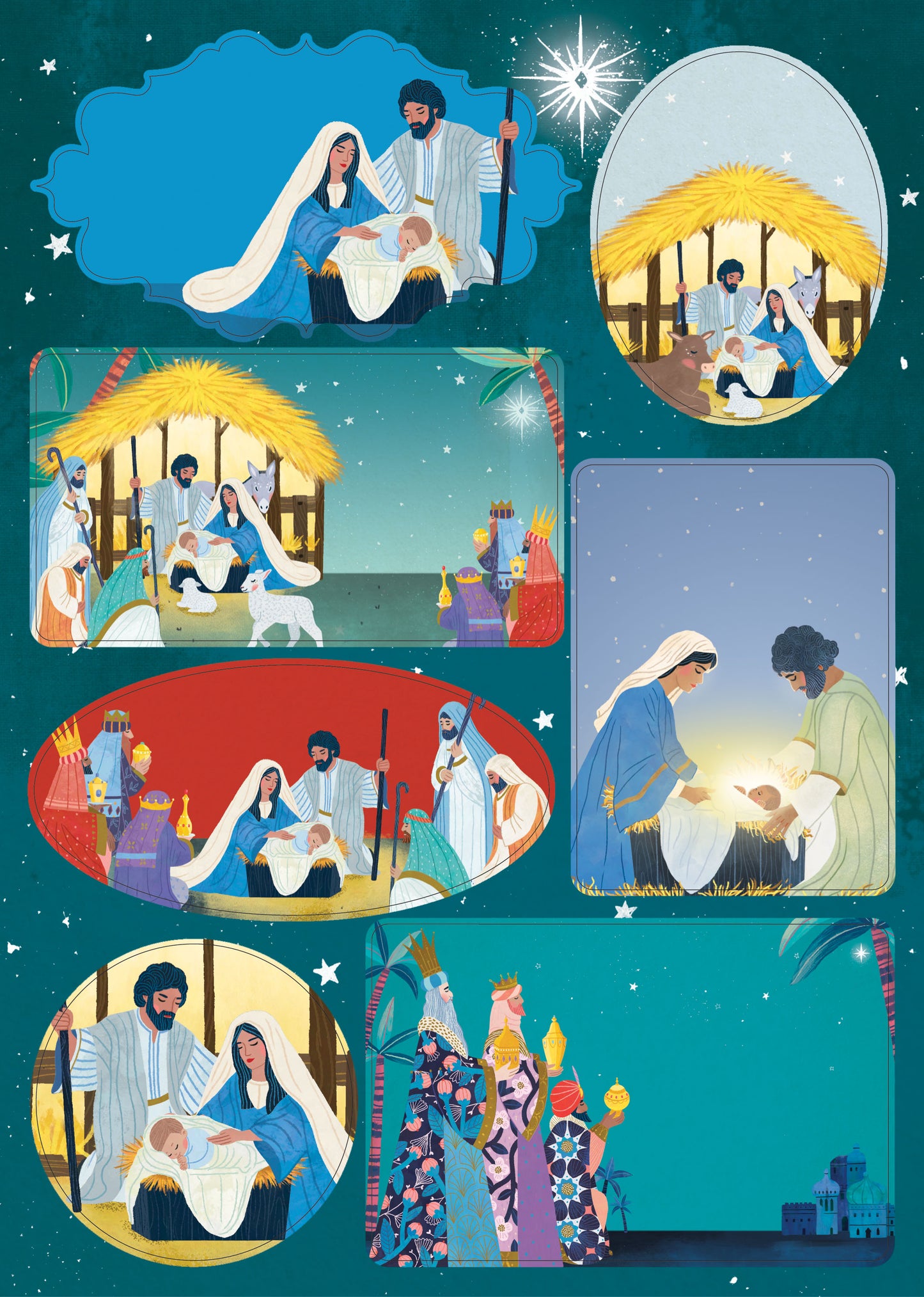 ST084-Roger La B-Away In A Manger-Xmas Stickers-