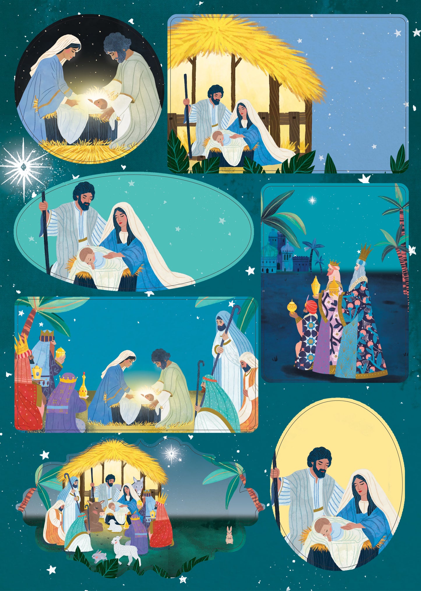 ST084-Roger La B-Away In A Manger-Xmas Stickers-