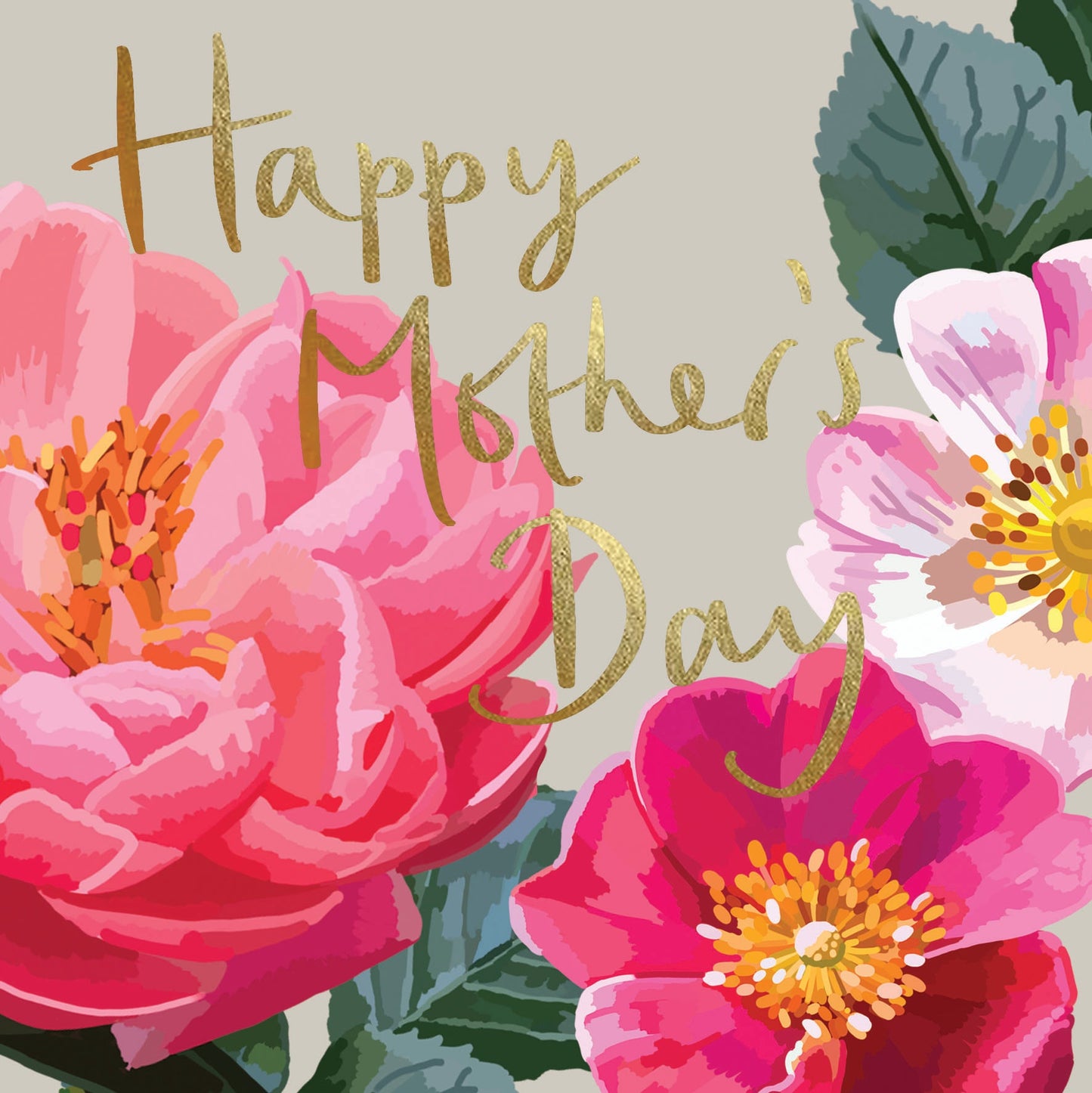 BG035-Sarah Kelleher-Happy Mother'S Day Pink Flowers-Card-