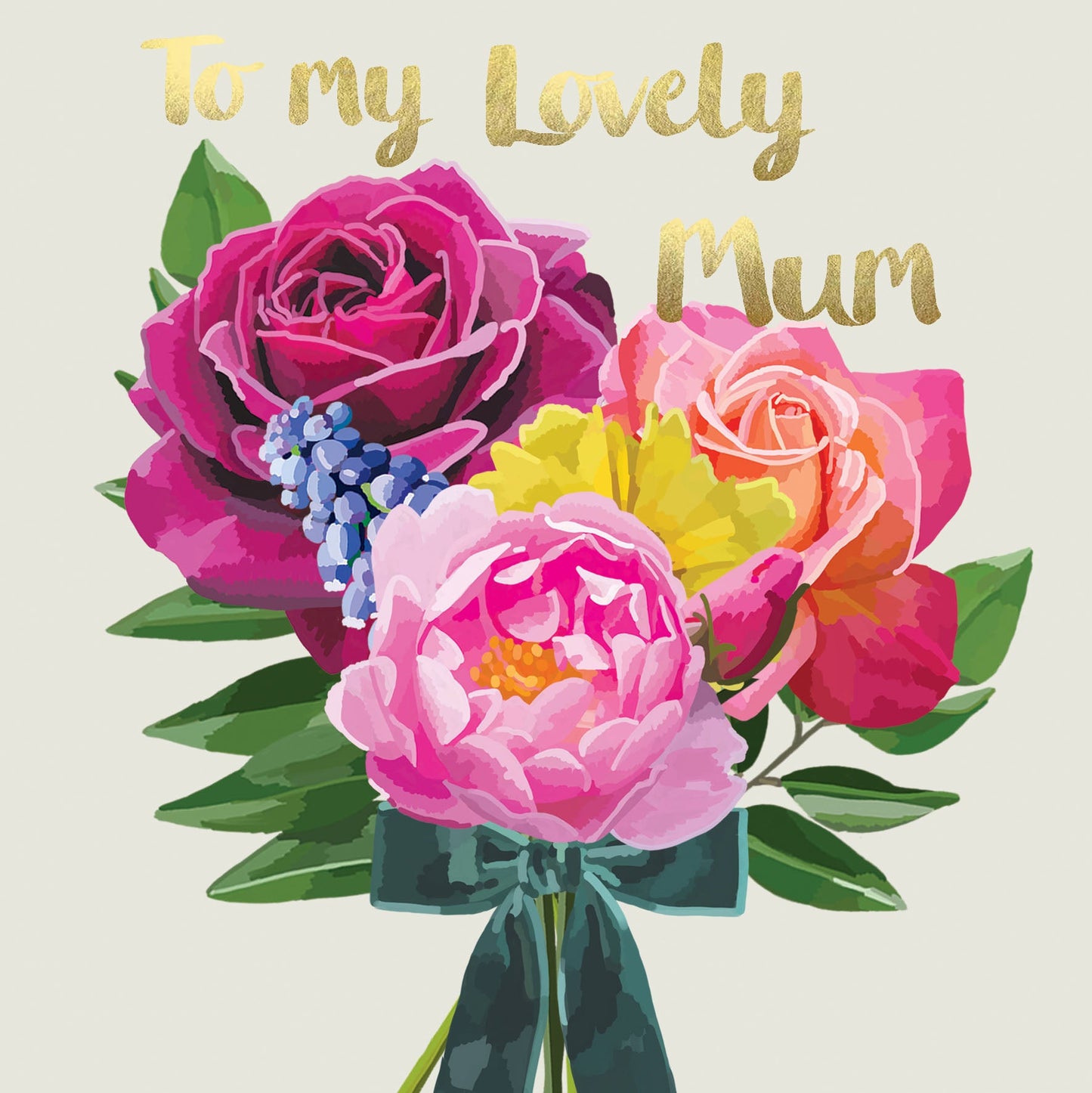 MD001-Sarah Kelleher-To My Lovely Mum Bouquet Bow-Card-