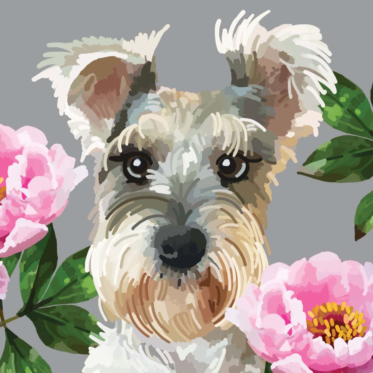 PT017-Sarah Kelleher-Blank Schnauzer-Card-Pets