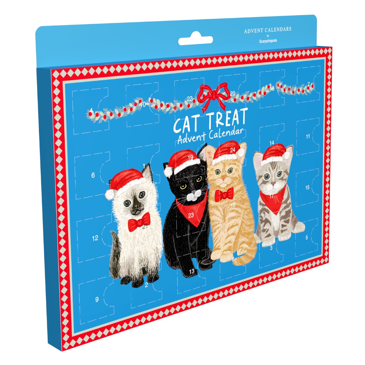 7782-Scarpa-Festive Cats Pet Treat Calendar-Xmas Calendar-Apple & Clover