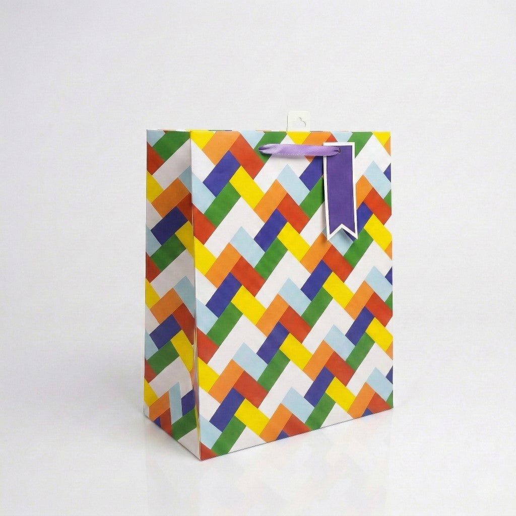BM7324-Scarpa-Chevrons Medium Gift Bag 330X140X265Mm-Gift Bag-
