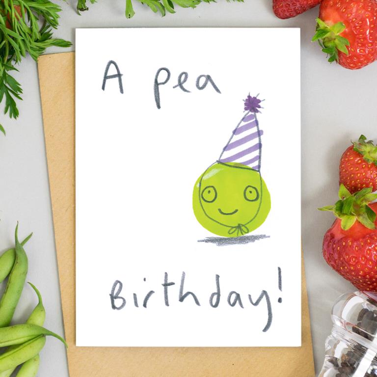 JOC0438-Scarpa Cards-A Pea Birthday-Card-Jo Clark