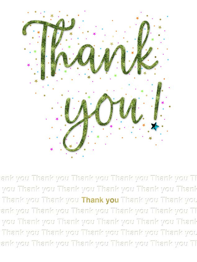 AO043-Second Nature-Thank You - Gold Lettering-Xlcard-All For One - Tt - Xl