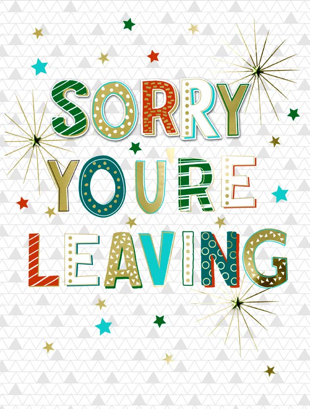 AO045-Second Nature-Sorry You'Re Leaving - Block Letters-Xlcard-All For One - Tt - Xl