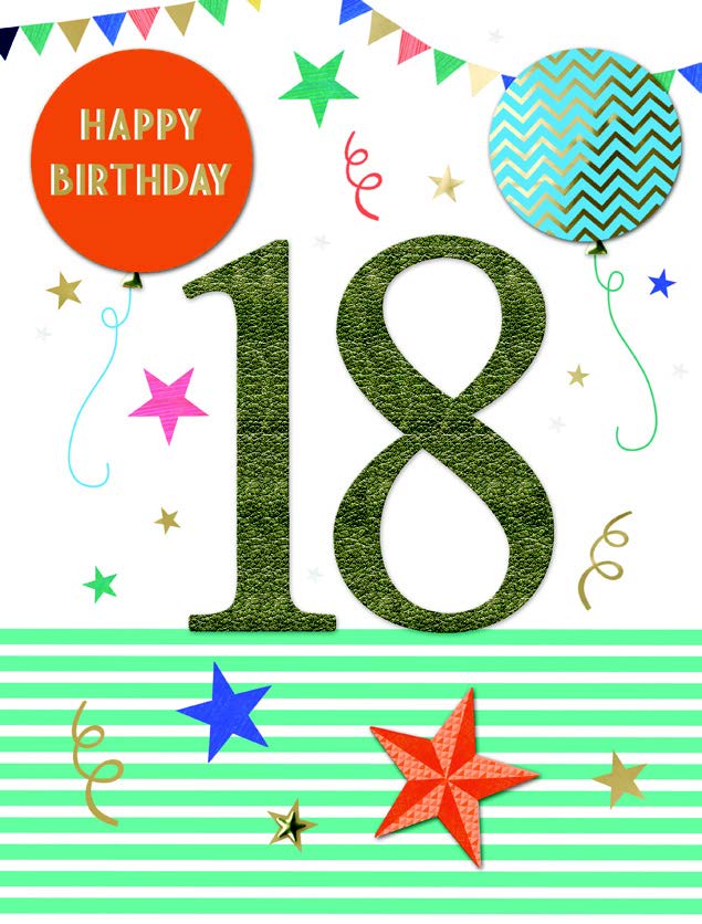 AO051-Second Nature-18Th Balloons & Stars-Xlcard-All For One - Tt - Xl