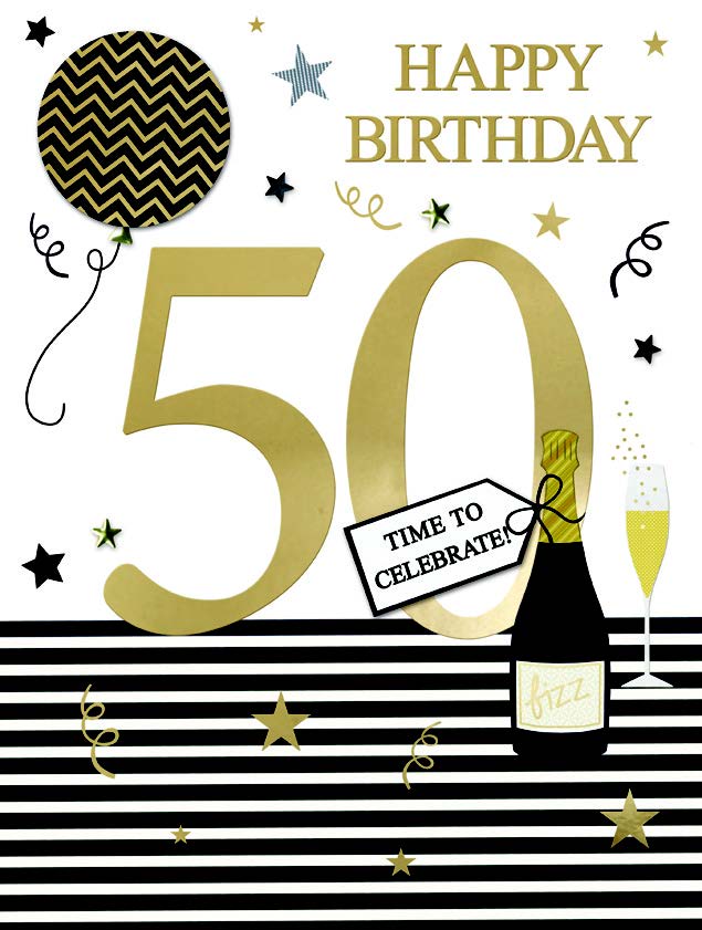 AO055-Second Nature-50Th Champagne Bottle-Xlcard-All For One - Tt - Xl