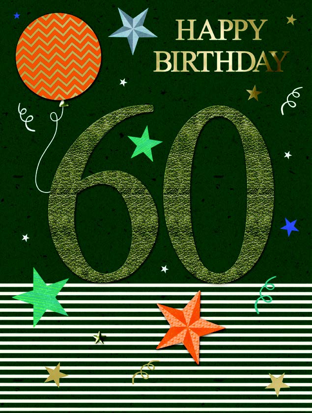 AO056-Second Nature-60Th Balloons & Stars-Xlcard-All For One - Tt - Xl