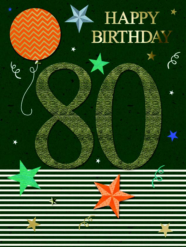 AO058-Second Nature-80Th Balloons & Stars-Xlcard-All For One - Tt - Xl