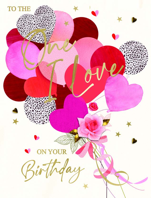 AO064-Second Nature-One I Love Heart Balloons-Xlcard-All For One - Tt - Xl