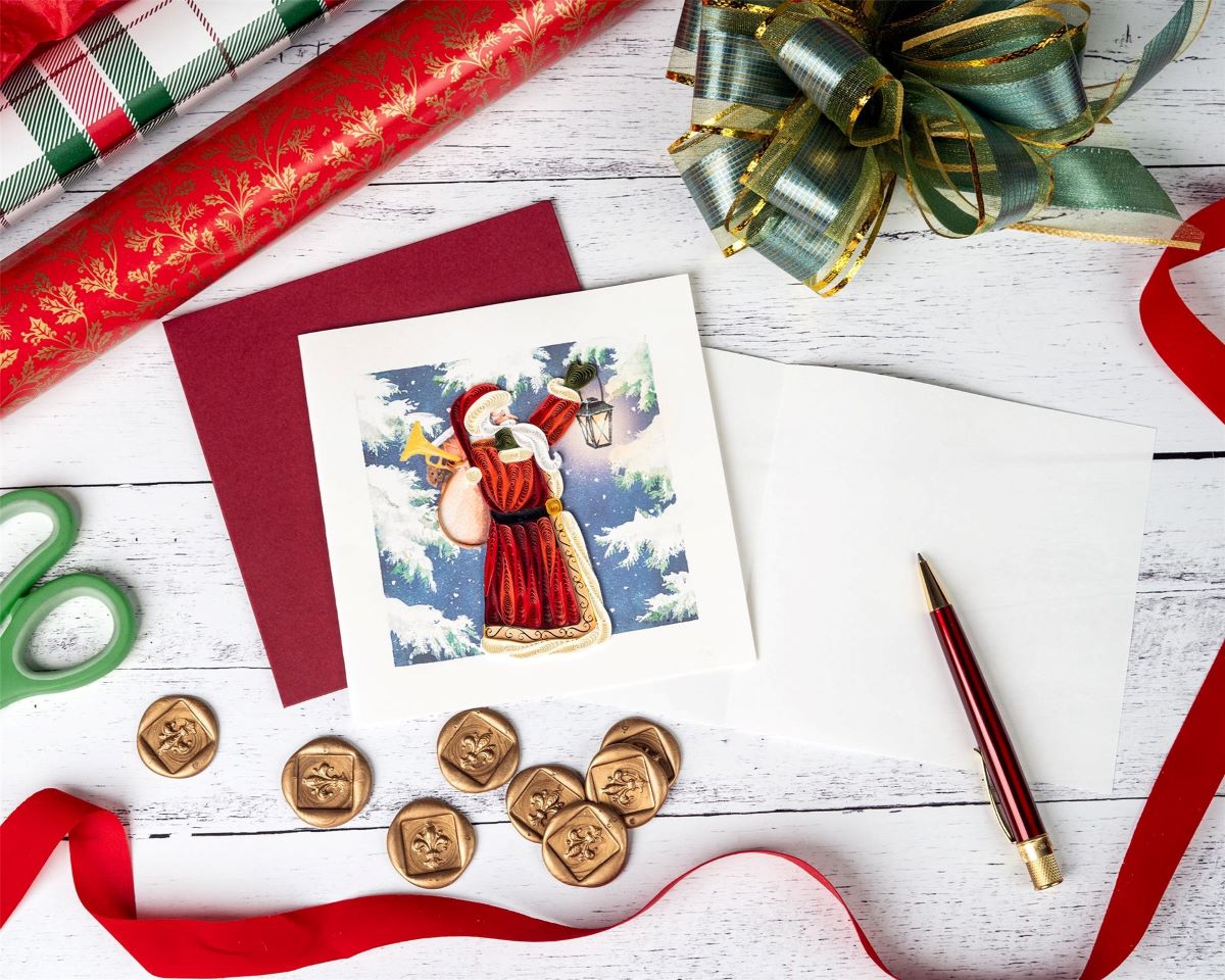 HD6017SN-Second Nature-Santa-Xmas Card-Quilling Card Collection