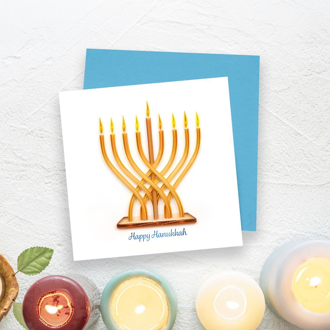 HD6029SN-Second Nature-Hanukkah-Xmas Card-Quilling Card Collection