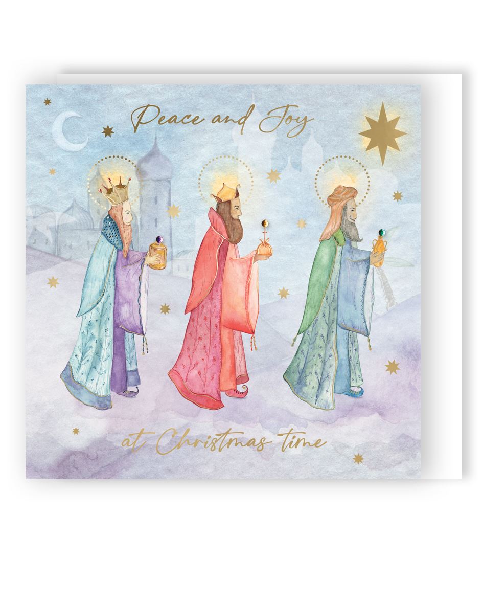XLSB095-Second Nature-3 Kings 6Pk-Xmas Card Pack-Sparkle