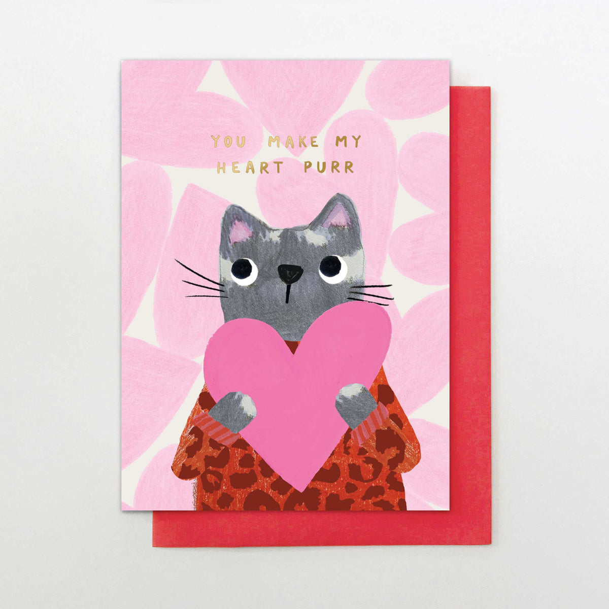 AB003-Stop The Clock-You Make My Heart Purr Cat-Card-Absolute Fave