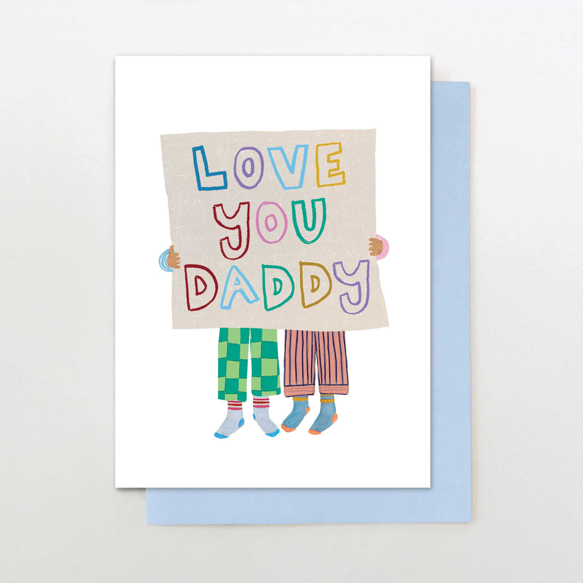 DM015-Stop The Clock-Love You Daddy Kids With Sign-Card-Dad Mix