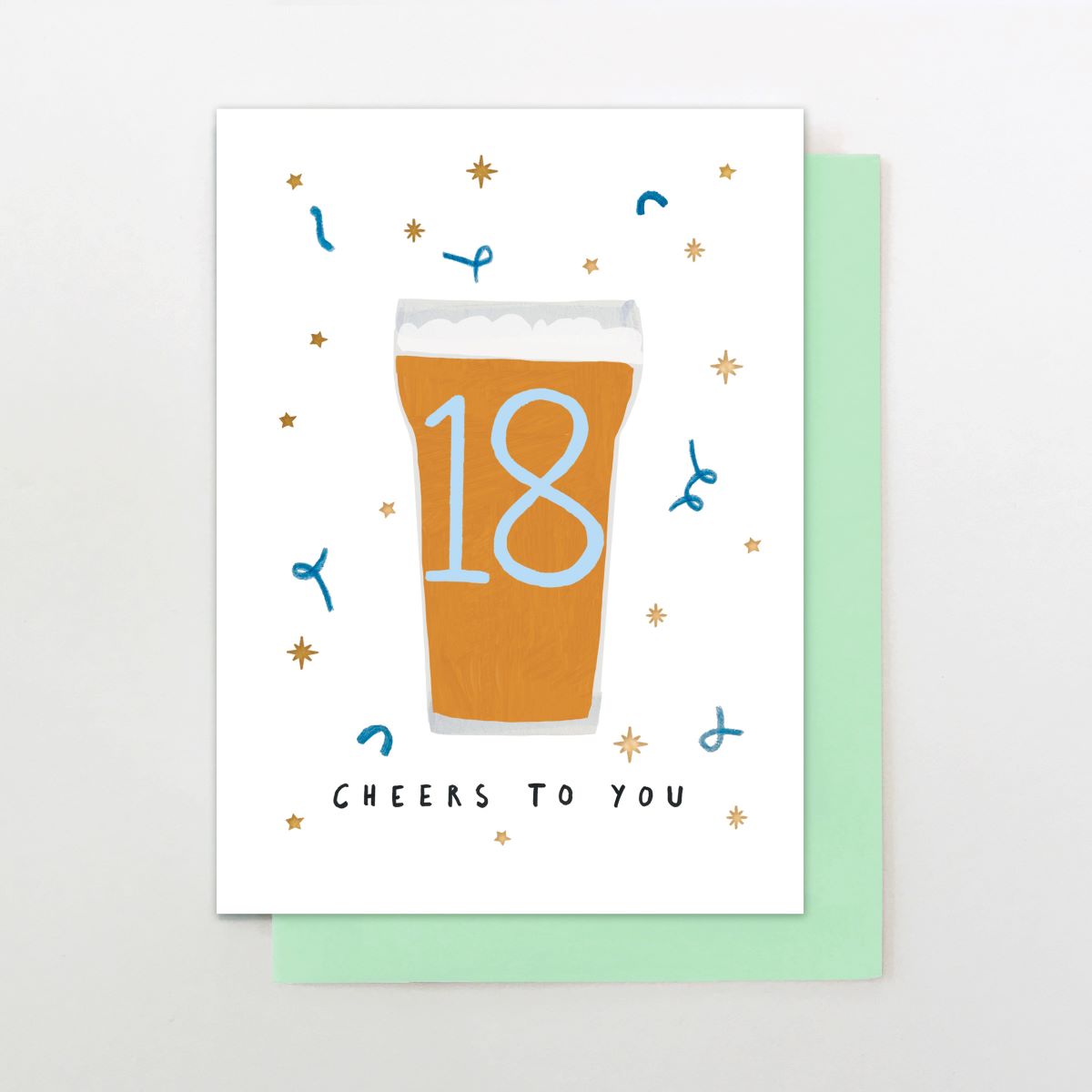 M035-Stop The Clock-Card - Male 18 Pint Of Beer-Card-Moments