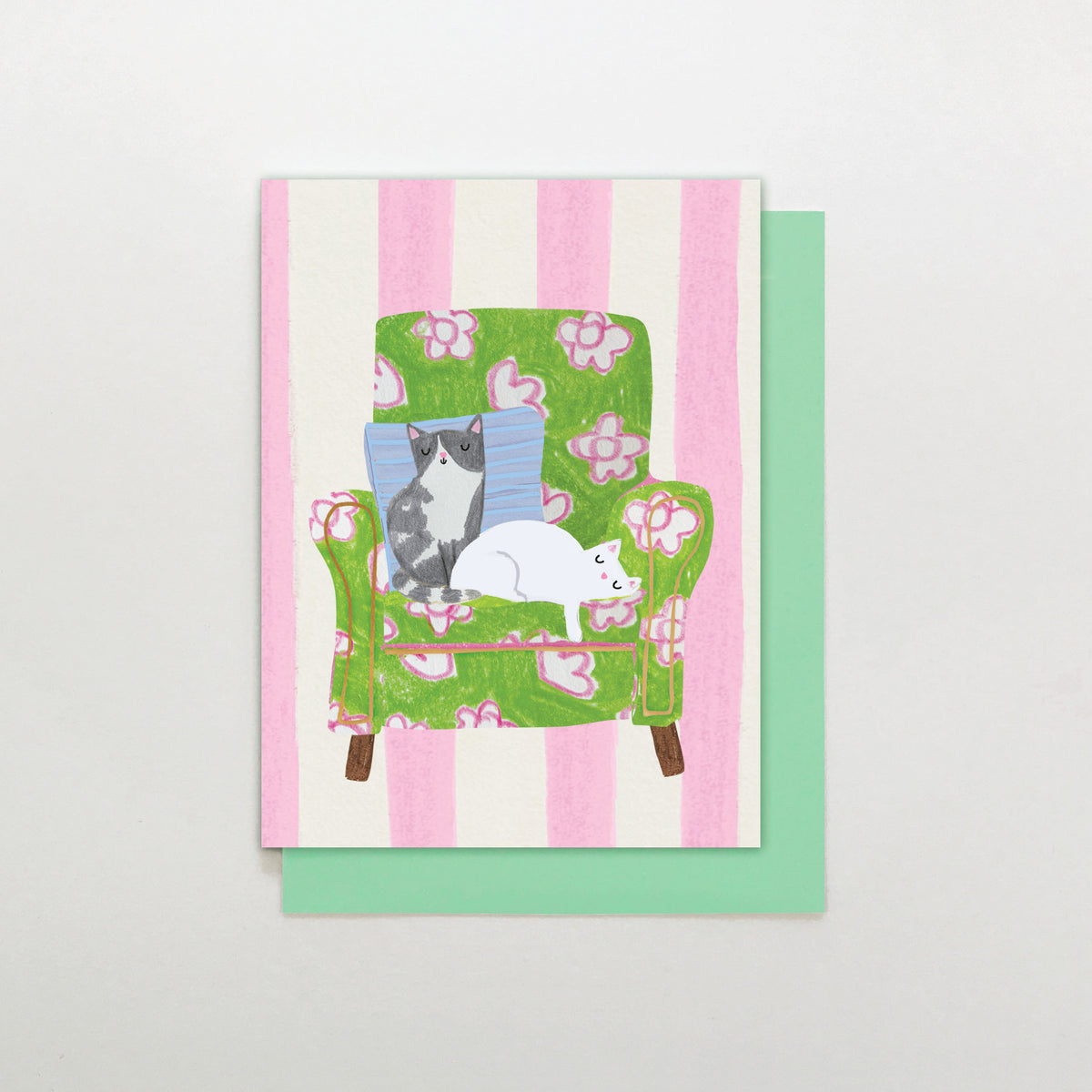MINI016-Stop The Clock-Cats On Chair-Card-Mini Moments